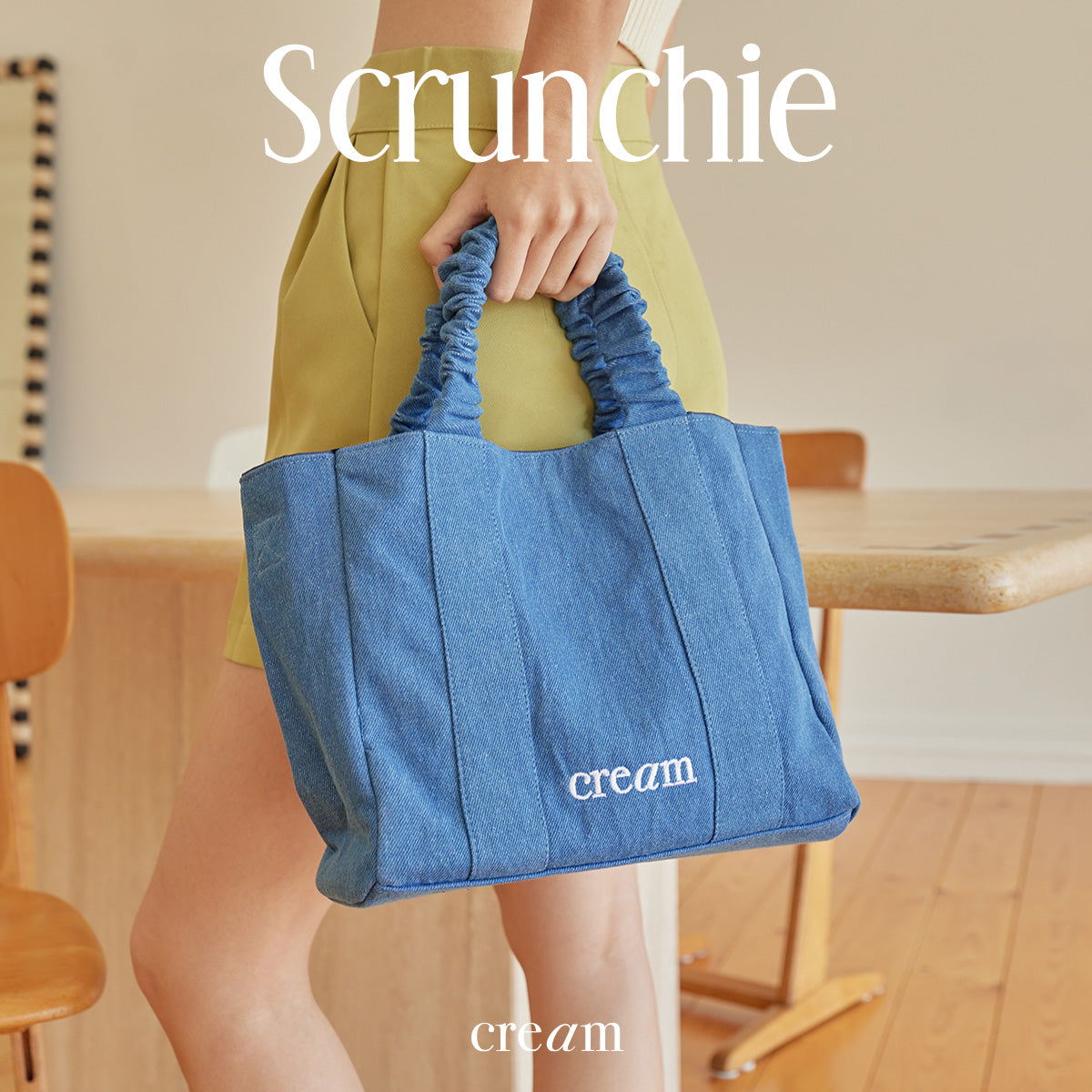 Scrunchie Tote Bag - Denim